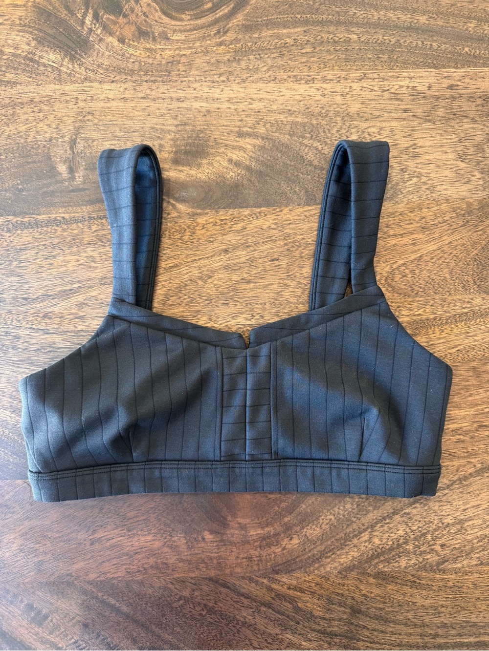 ALO Yoga Black Pinstripe Sports Bralette